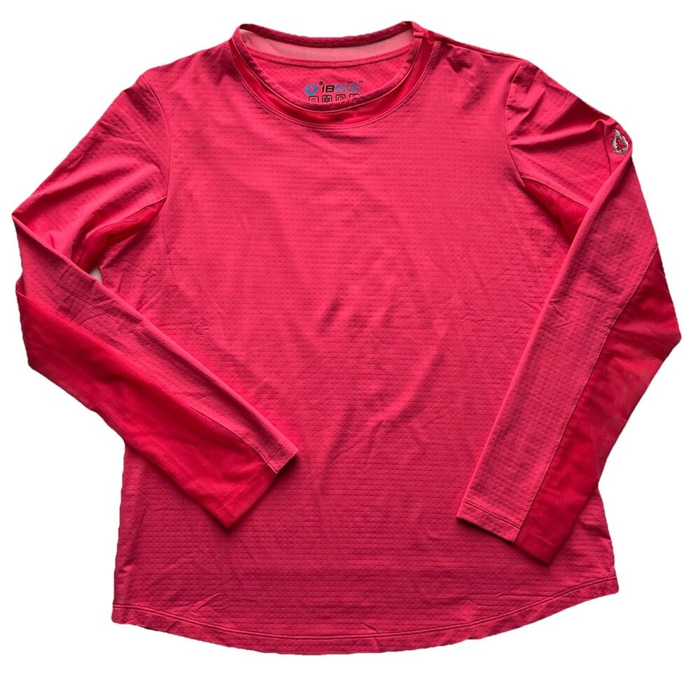 IBKUL Womens Athletic Crewneck Top UPF 50+ Stretch Pickleball Tennis Golf Swim L